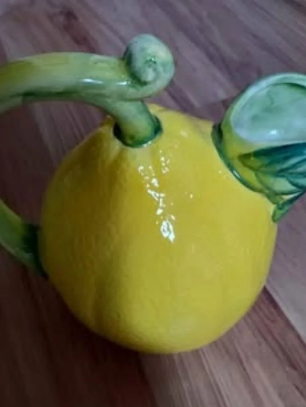 Vintage Ceramic Lemon Water Pitcher Creamer Mr Man 1987 Taiwan Fruit